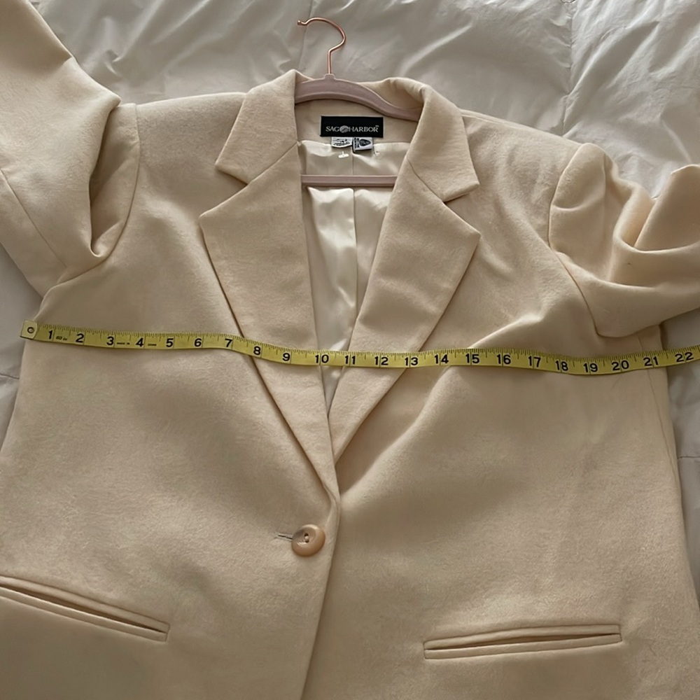 Sag Harbor wool pale yellow classic blazer - Picture 11 of 13